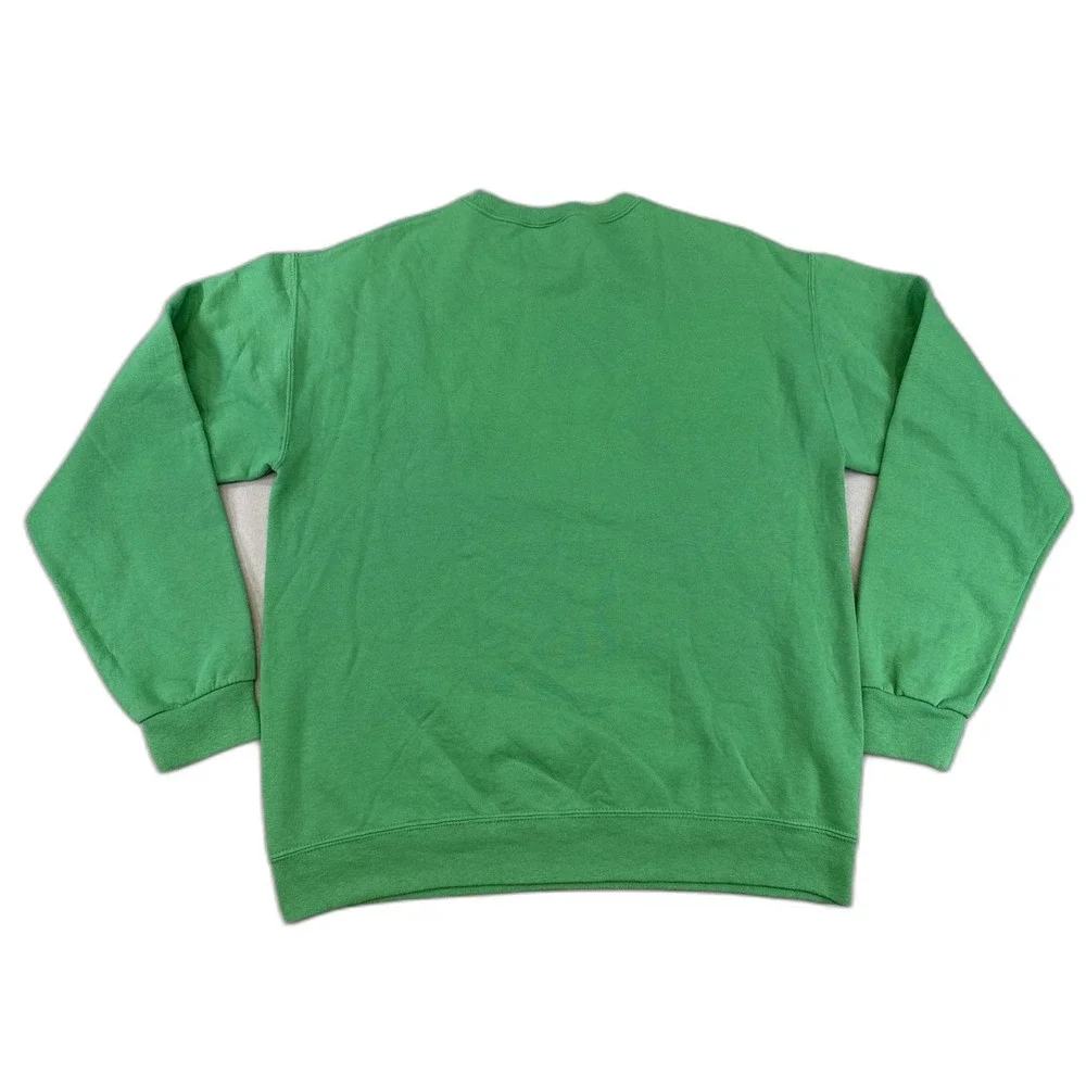 JERZEES Dinosaur Cartoon Sweatshirt M Green Cotton Polyester Pullover